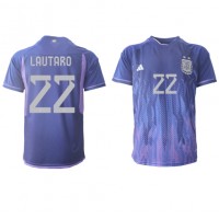 Camisa de time de futebol Argentina Lautaro Martinez #22 Replicas 2º Equipamento Mundo 2022 Manga Curta